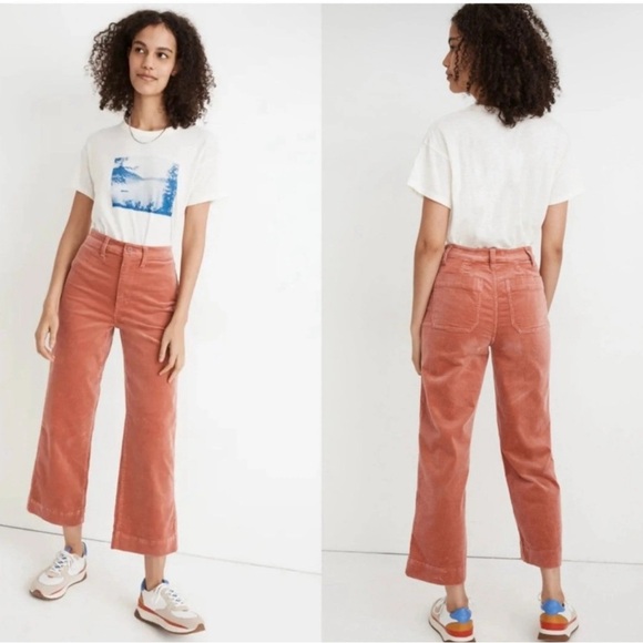 Madewell Slim Emmett Wide Leg Crop Corduroy Pants size 28 - Picture 2 of 8